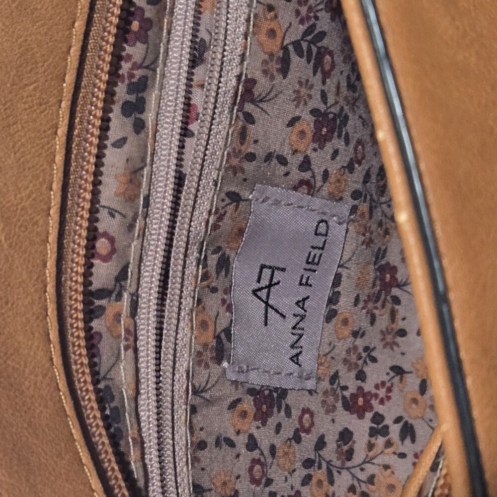 Anna Field Large Tan Faux Leather Bag. Pristine Condition Shoulder Strap 15" - Picture 5 of 8